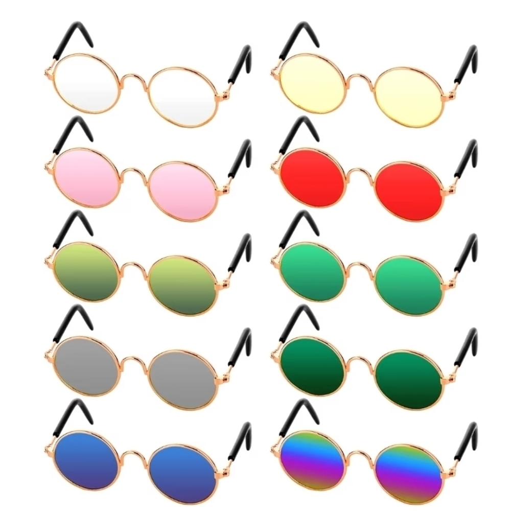 8 Round Sunglasses Set with Colorful Lenses for your fur baby